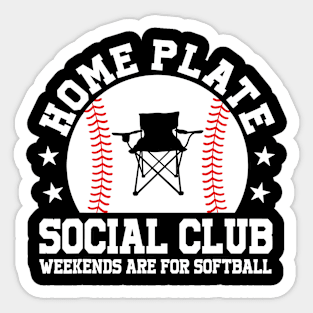 Home Plate Social Club, Midday, Softball Mom, Softball Dad, Softball Game Day, Softball Grandma, Softball Family Sticker